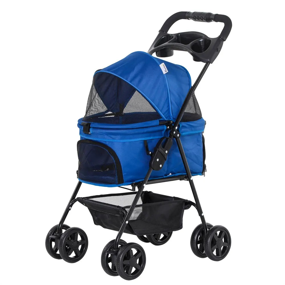 Pawhut Foldable Dog Stroller with Universal Wheels