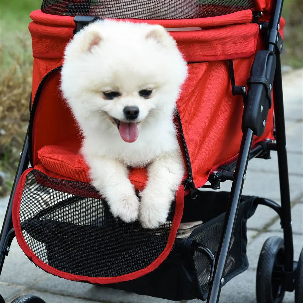 Pawhut Foldable Dog Stroller with Universal Wheels