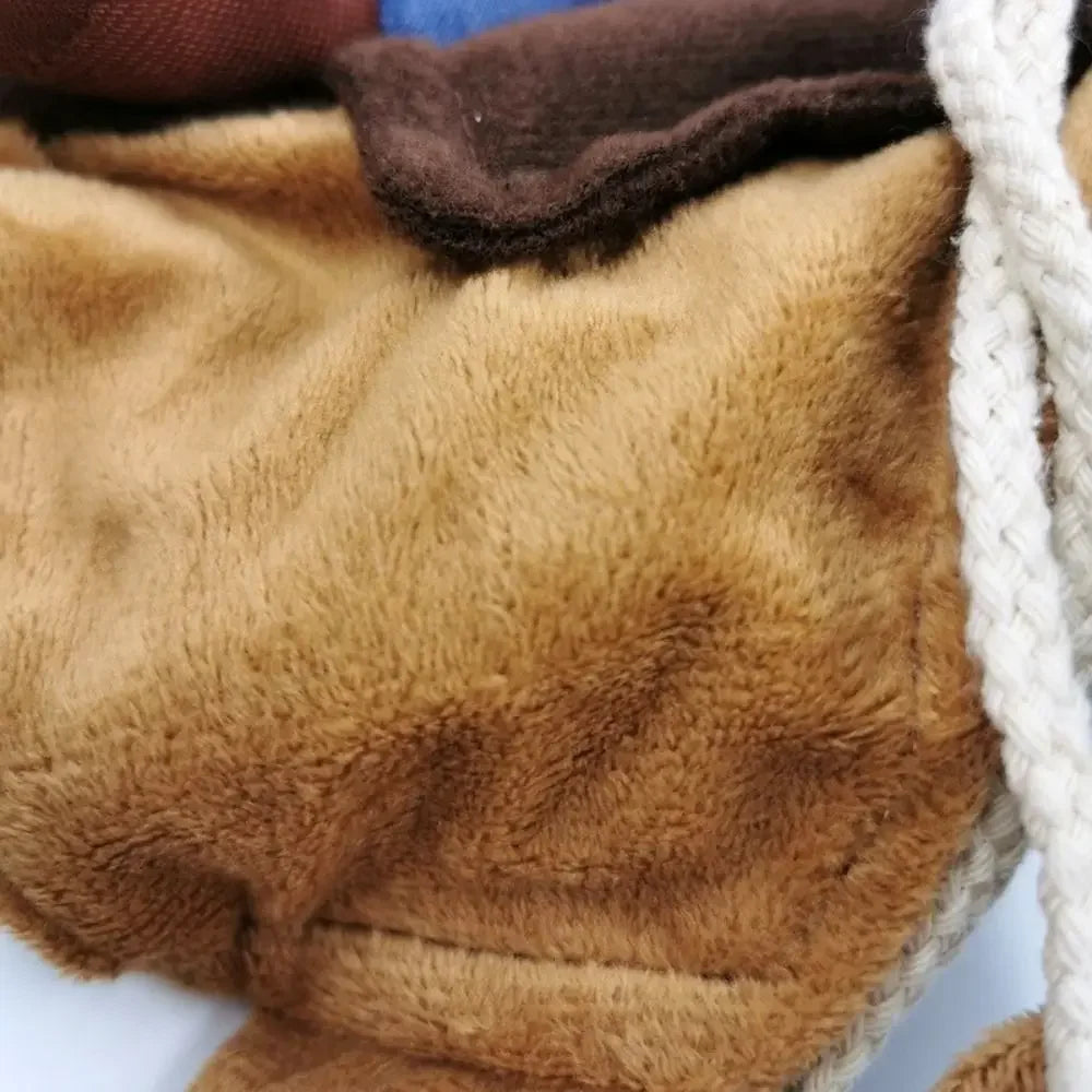 Trendy Funny Dress Up Cowboy Rider Dog Costume for Small And Medium Dogs Lovely New Year Outfit Halloween Cosplay Warm