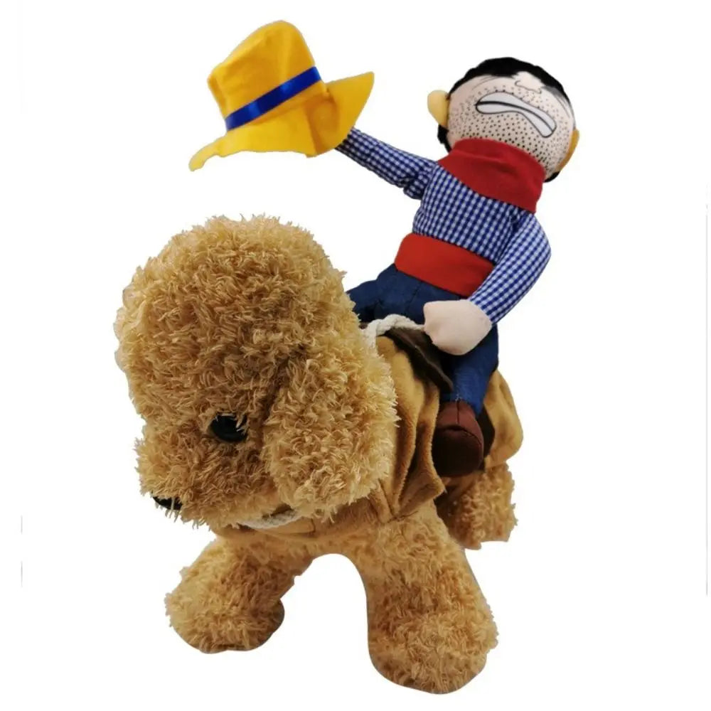Trendy Funny Dress Up Cowboy Rider Dog Costume for Small And Medium Dogs Lovely New Year Outfit Halloween Cosplay Warm