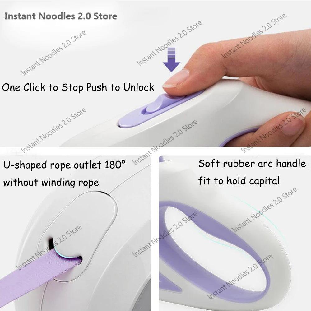 3M 5M Automatic Retractable Traction Rope LED Luminous Light Straps Dog Leash For Small Medium Dogs Pet Products