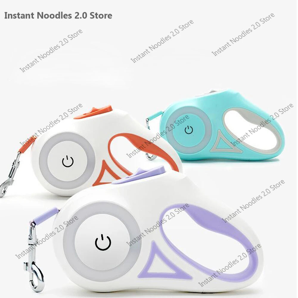 3M 5M Automatic Retractable Traction Rope LED Luminous Light Straps Dog Leash For Small Medium Dogs Pet Products