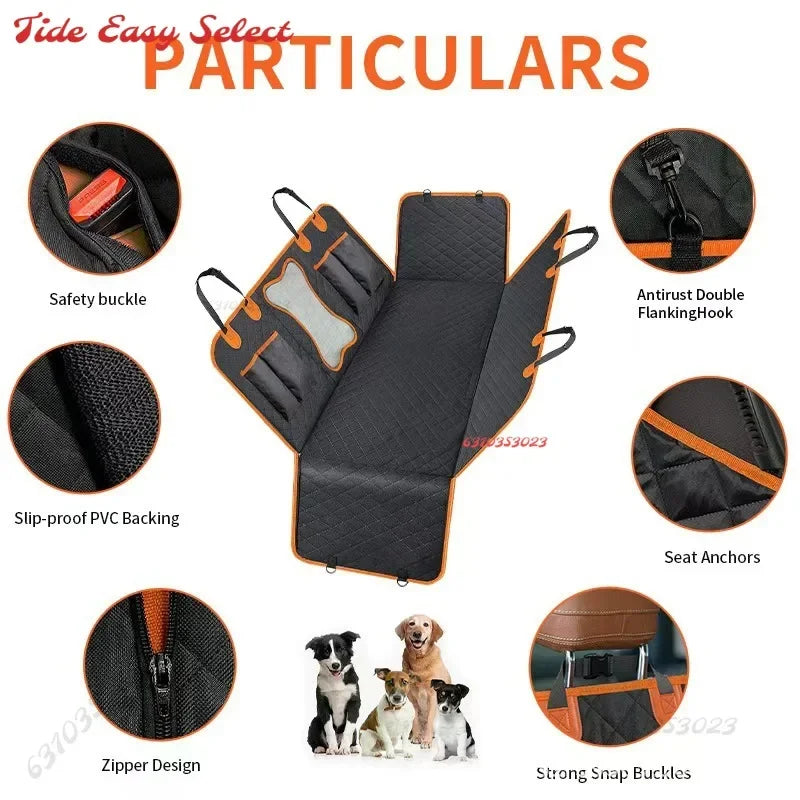 Dog Car Seat Cover Waterproof Pet Dog Carriers Travel Mat Hammock For Small Medium Large Dogs Car Rear Back Seat Safety Pad