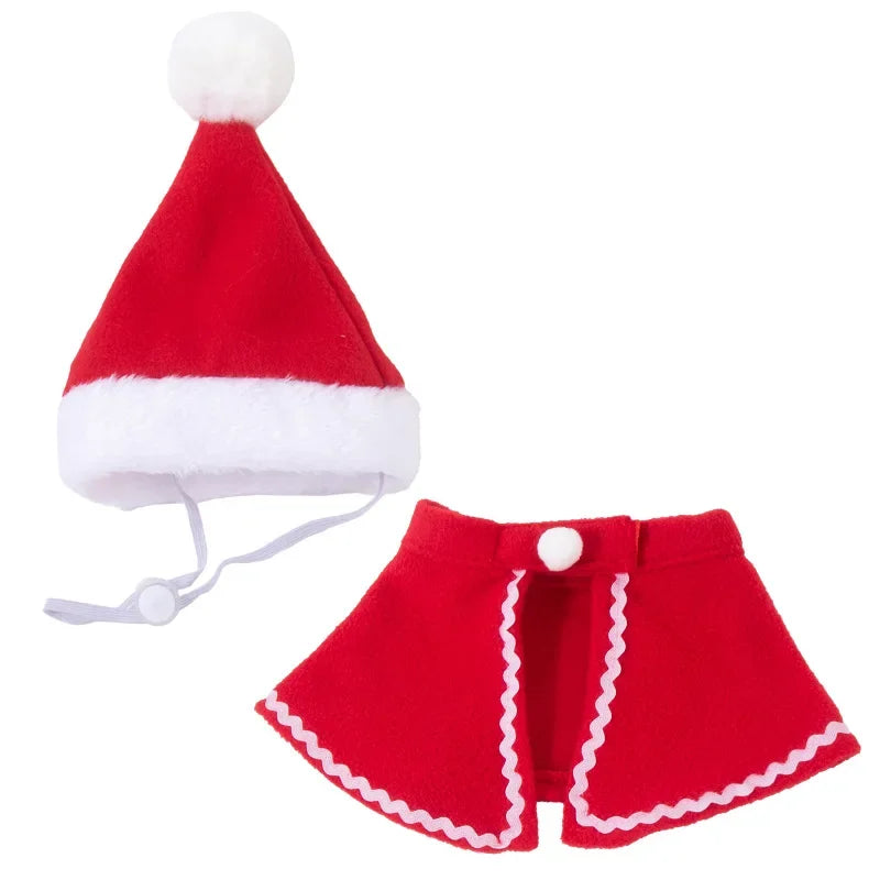 Christmas Hat  Pet Costume For Cat Dog Puppy Costumes Scarf Gift New Year Santa Winter Cosplay Halloween Dog Cat Supply