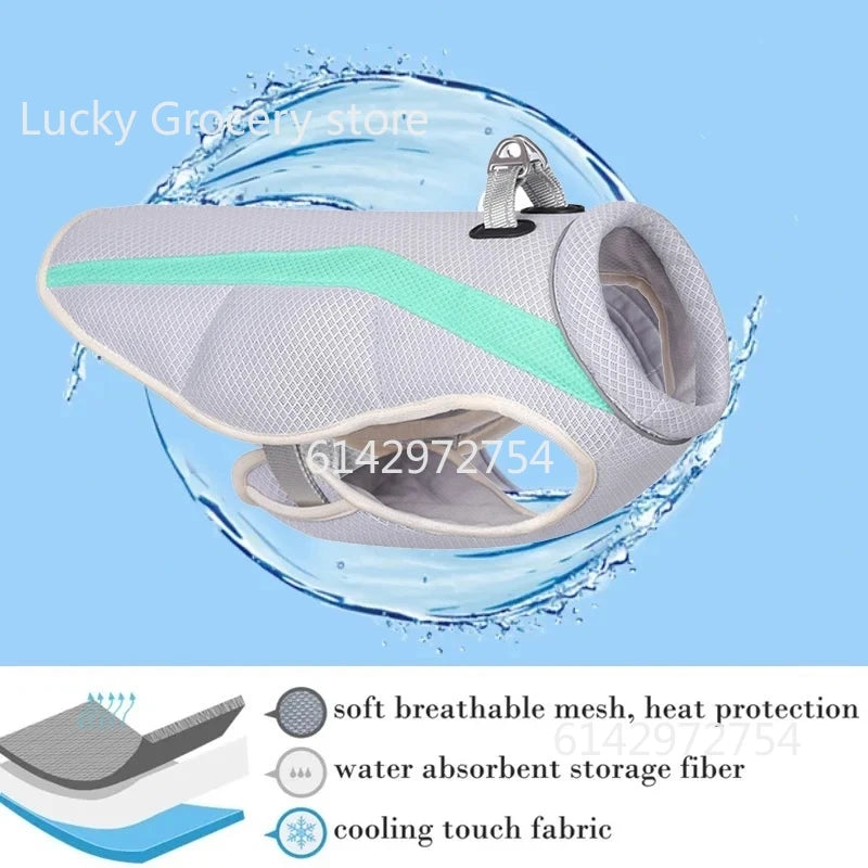 Summer Pet Dog Cooling Vest Harness Quick-Dry Pet Clothes Reflective Coat Cool Jacket For Small Medium Large Dog Cats Clothing