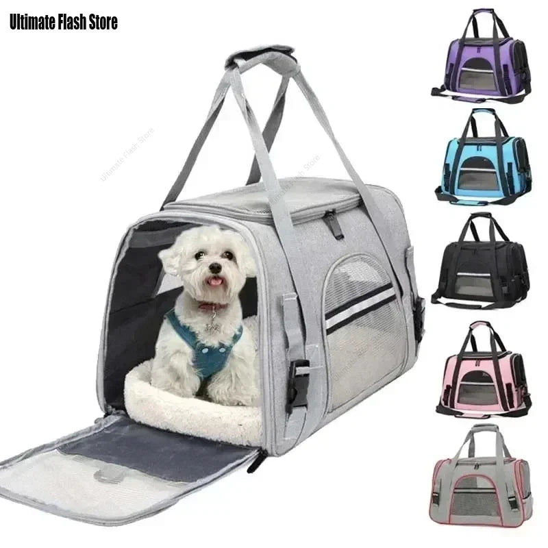 Dog Carrier Bag With Thick Cotton Cushion Pet Aviation Backpack Anti-suffocation Portable Travel Bag Pet Dog Bag Mesh Outdoor