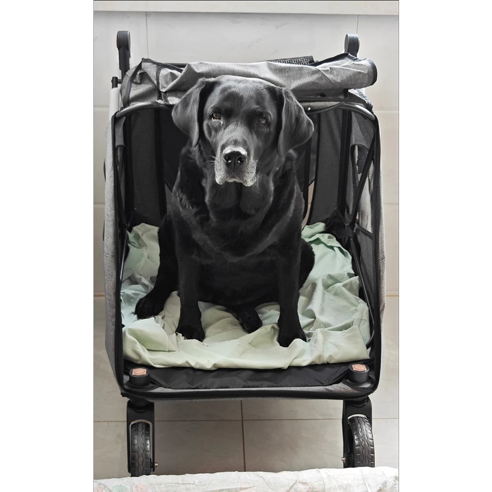 Large Pet Stroller for Large Sized Dog or Multiple Small Dogs,Folding Frame,for Dogs Up to 120lbs,Handle-Adjustable