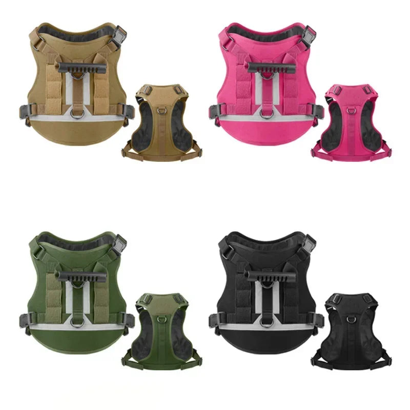 Big Dogs Reflective Safety Chest Strap Adjustable Military Tactical Vest Anti-pull Pectoral belt Chest Harnesses for Dog Guide