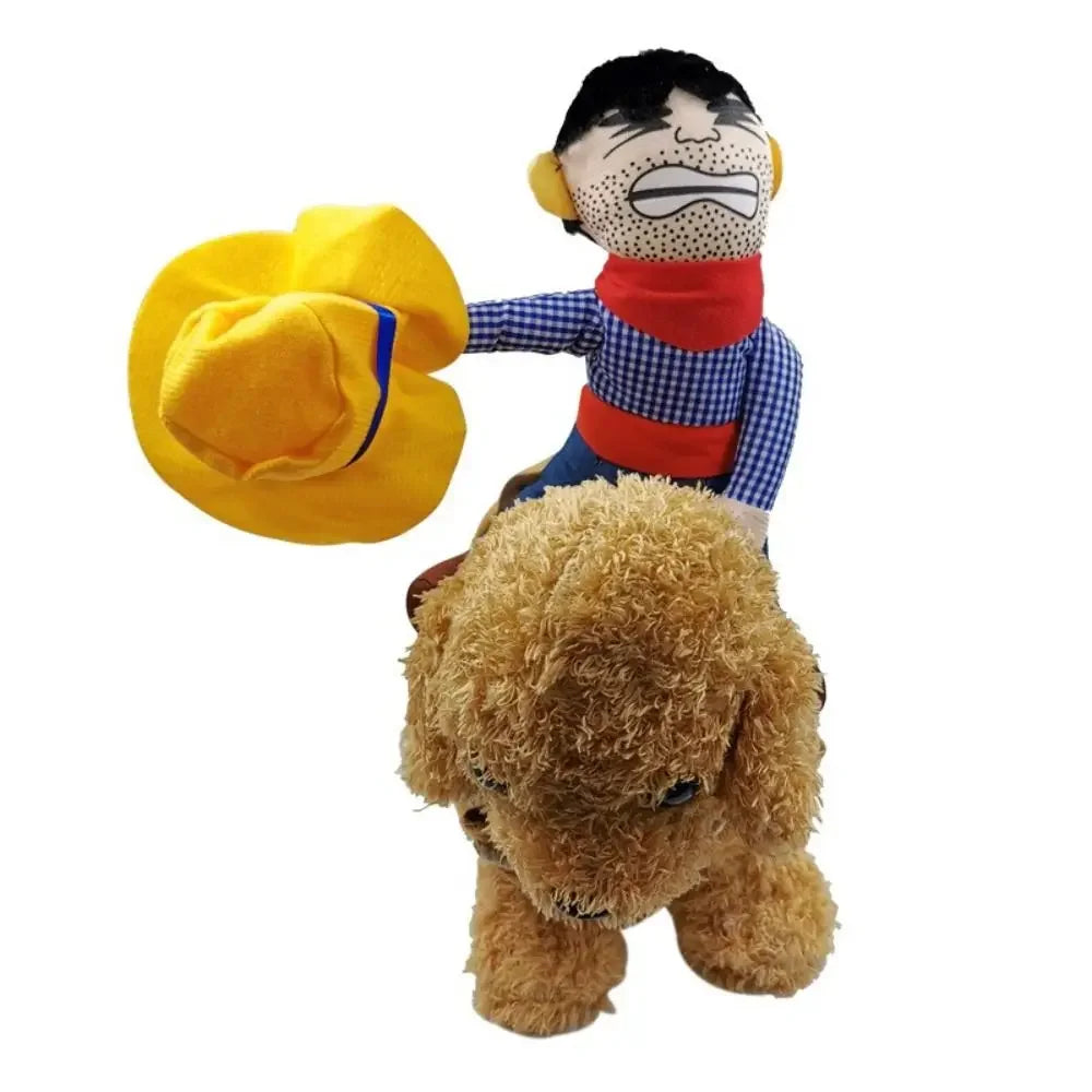 Trendy Funny Dress Up Cowboy Rider Dog Costume for Small And Medium Dogs Lovely New Year Outfit Halloween Cosplay Warm