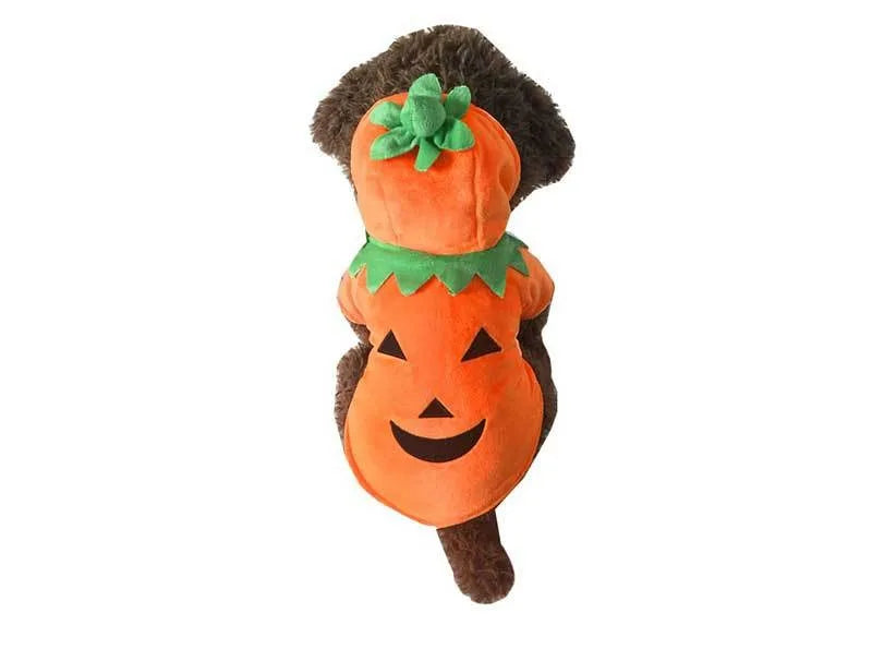 New Pet Halloween Pumpkin Clothes High Quality Easy To Wear Cute Dress Up Small Dog Party Cosplay Hooded Sweatshirt Pet Supplies