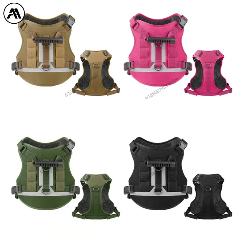 Big Dogs Reflective Safety Chest Strap Adjustable Military Tactical Vest Anti-pull Pectoral belt Chest Harnesses for Dog Guide