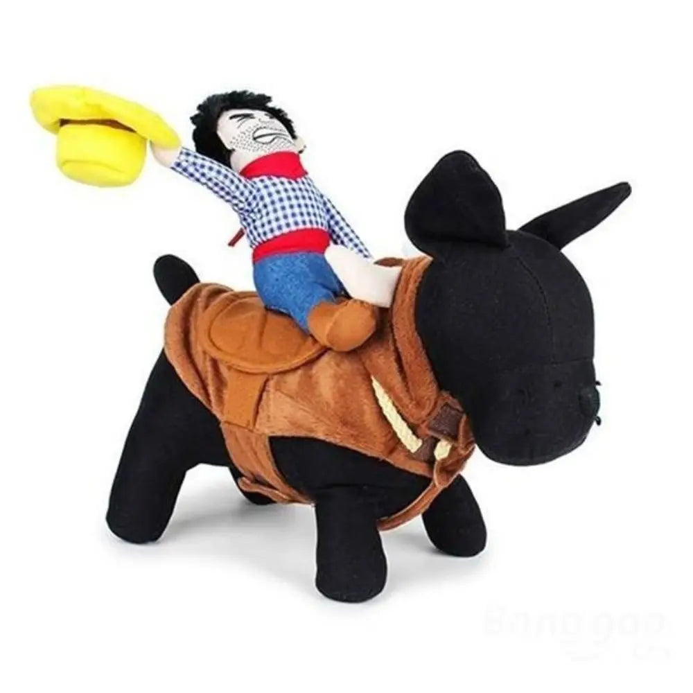 Trendy Funny Dress Up Cowboy Rider Dog Costume for Small And Medium Dogs Lovely New Year Outfit Halloween Cosplay Warm