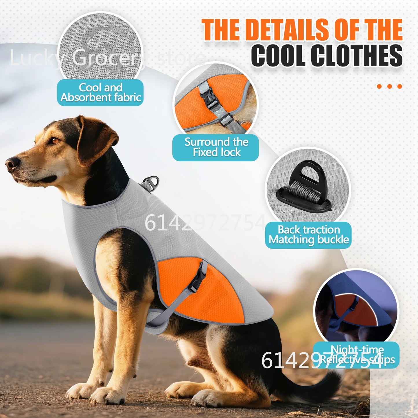 Summer Pet Dog Cooling Vest Harness Quick-Dry Pet Clothes Reflective Coat Cool Jacket For Small Medium Large Dog Cats Clothing