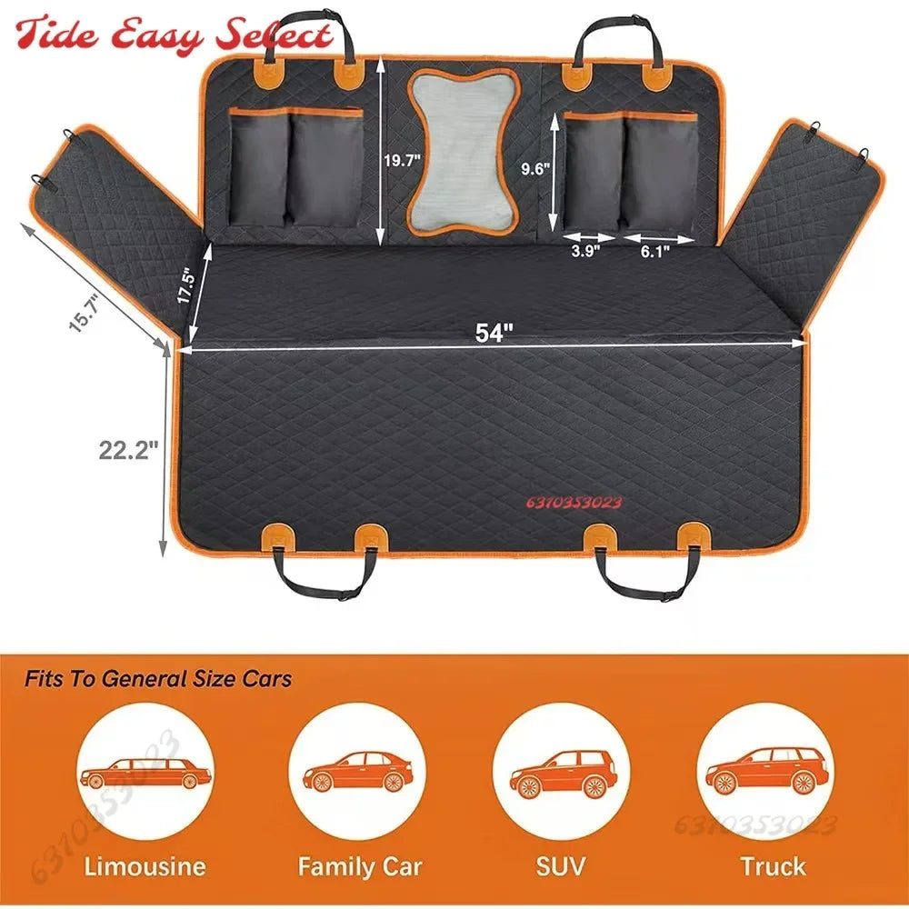 Dog Car Seat Cover Waterproof Pet Dog Carriers Travel Mat Hammock For Small Medium Large Dogs Car Rear Back Seat Safety Pad