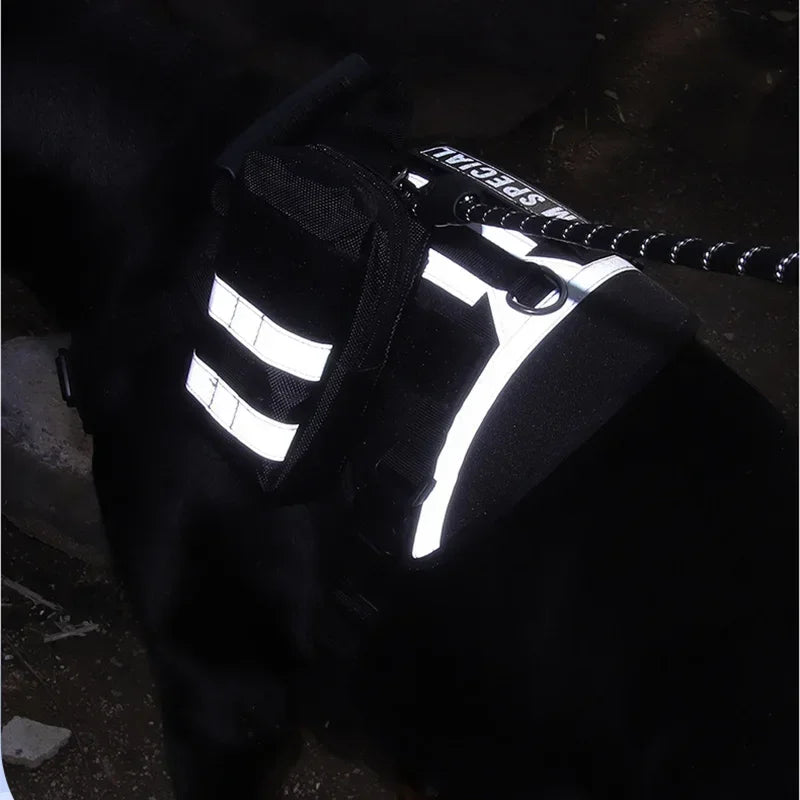 Big Dogs Reflective Safety Chest Strap Adjustable Military Tactical Vest Anti-pull Pectoral belt Chest Harnesses for Dog Guide