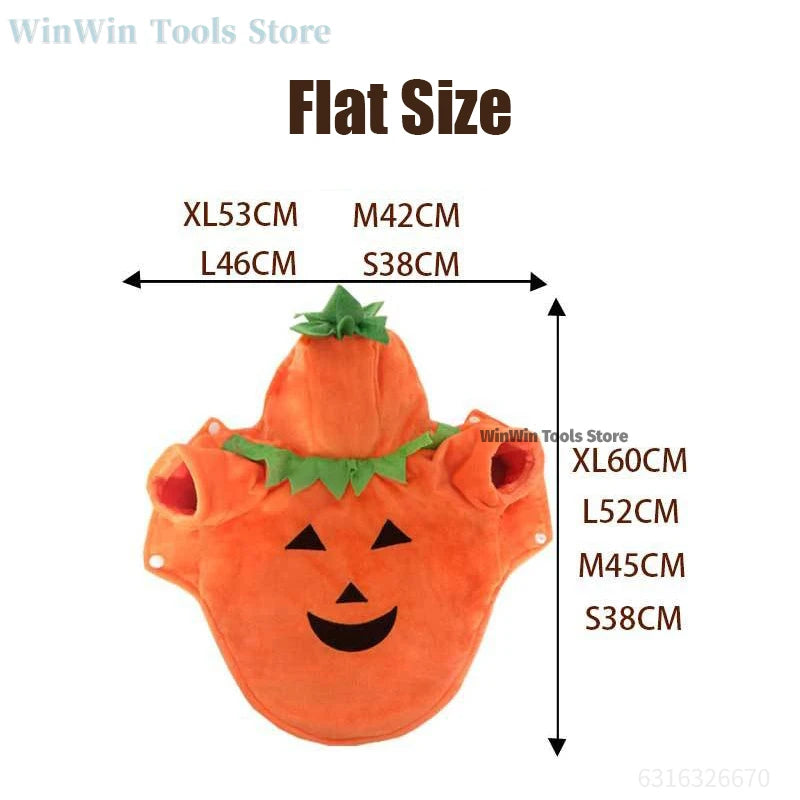 New Pet Halloween Pumpkin Clothes High Quality Easy To Wear Cute Dress Up Small Dog Party Cosplay Hooded Sweatshirt Pet Supplies