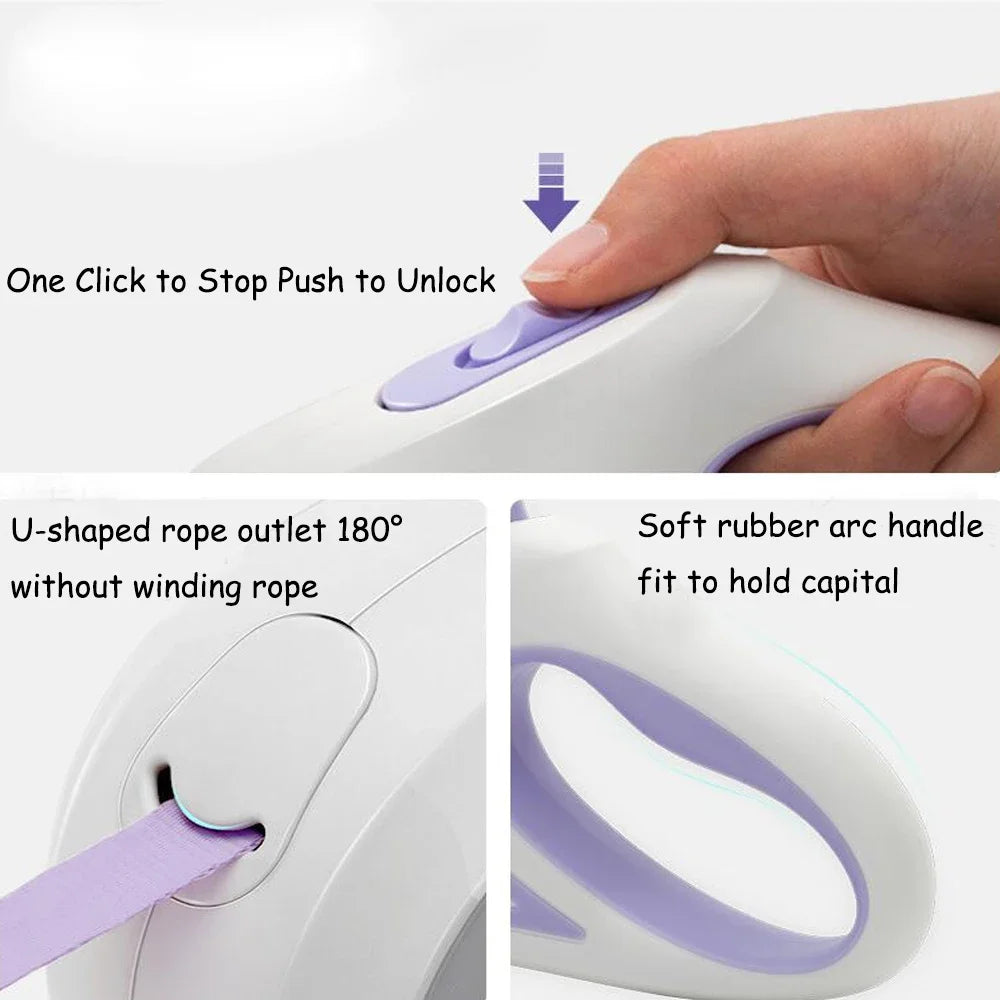 3M 5M Automatic Retractable Traction Rope LED Luminous Light Straps Dog Leash For Small Medium Dogs Pet Products