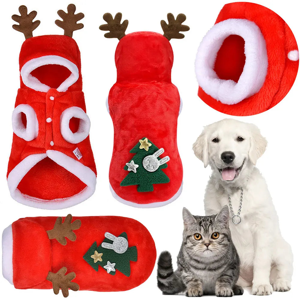Dog Christmas Costumes Winter Warm Pet Dog Cold Weather Coats Christmas Dog Clothes for Small Dogs Puppy