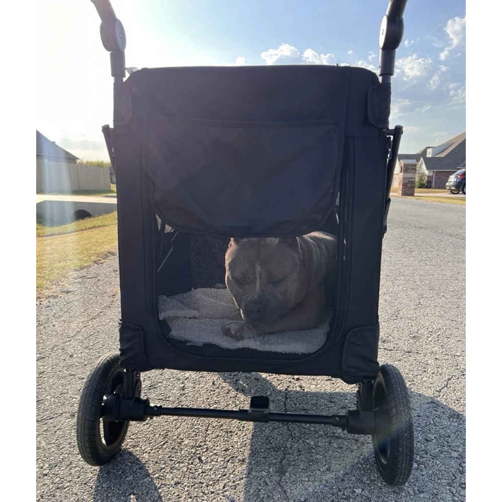 Large Pet Stroller for Large Sized Dog or Multiple Small Dogs,Folding Frame,for Dogs Up to 120lbs,Handle-Adjustable