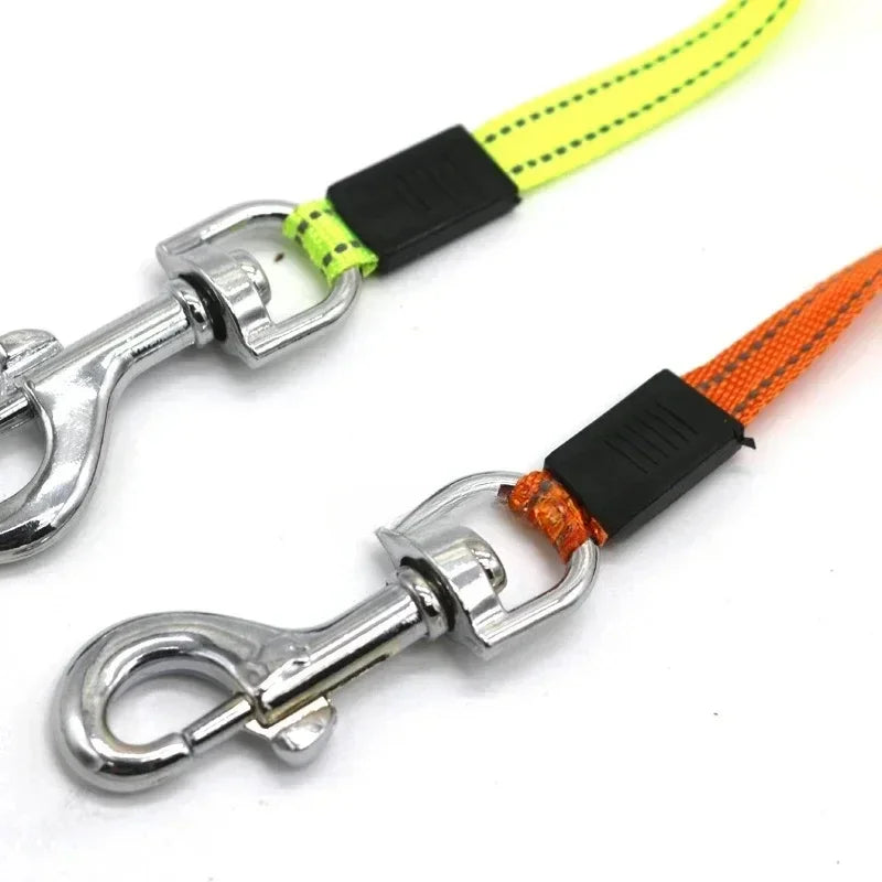 Dual Dog Rope Leash with Light Retractable Double Pet Traction Rope Belt Portable Rotation Pet Rope Supply for 2 Dogs Walking