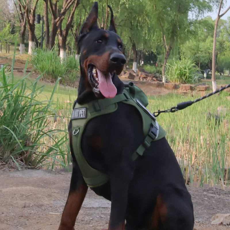 Big Dogs Reflective Safety Chest Strap Adjustable Military Tactical Vest Anti-pull Pectoral belt Chest Harnesses for Dog Guide