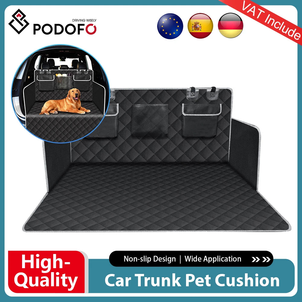 Podofo Waterproof Car Seat Cover Trunk Case Dog Car Transporter Travel Mat Pad Dog Carrier Hammock For Minivan Compact Crossover
