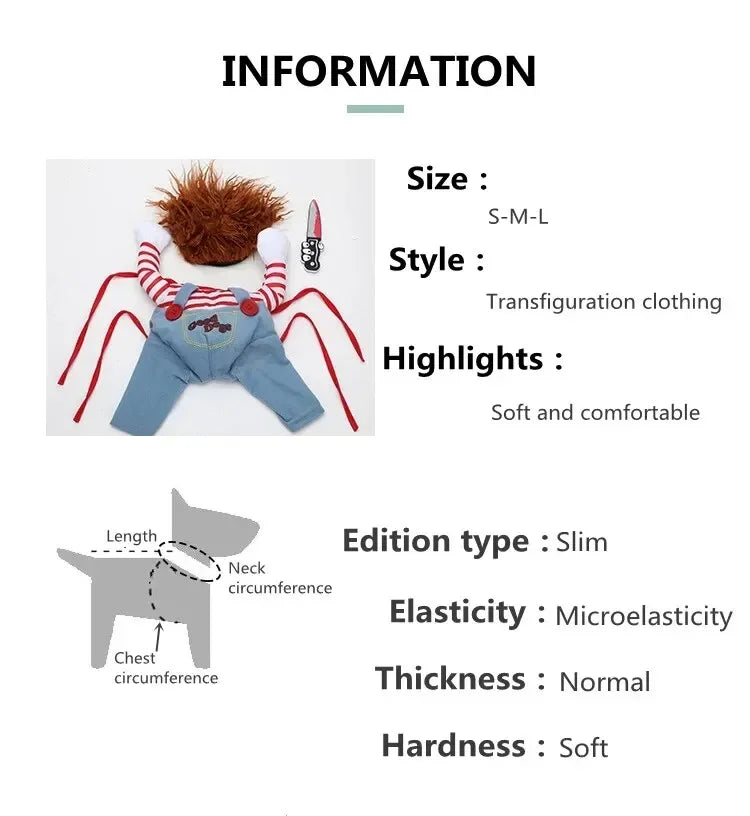 1PCS Christmas pet clothes Festival Funny Santa Claus Knife Holding Dog Clothes Cat Standing Dress Pet Dress Up