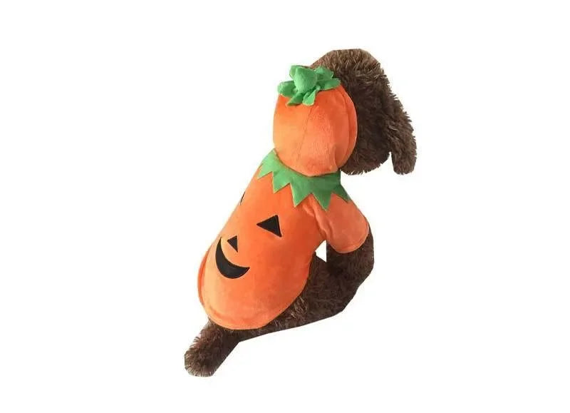 New Pet Halloween Pumpkin Clothes High Quality Easy To Wear Cute Dress Up Small Dog Party Cosplay Hooded Sweatshirt Pet Supplies