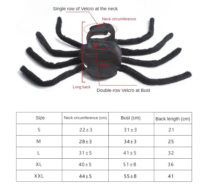 Halloween Funny Spider Costume Creative Cat Dog Clothes for Small Medium-sized Dog Clothings Halloween Cosplay Pet Accessories