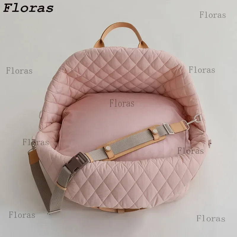 Dog Carrier Handbag Luxury Car Seat Pet Travel Bed for Small Dogs Cat Portable Washable Puppy Carrier Tote Safety Pet Booster