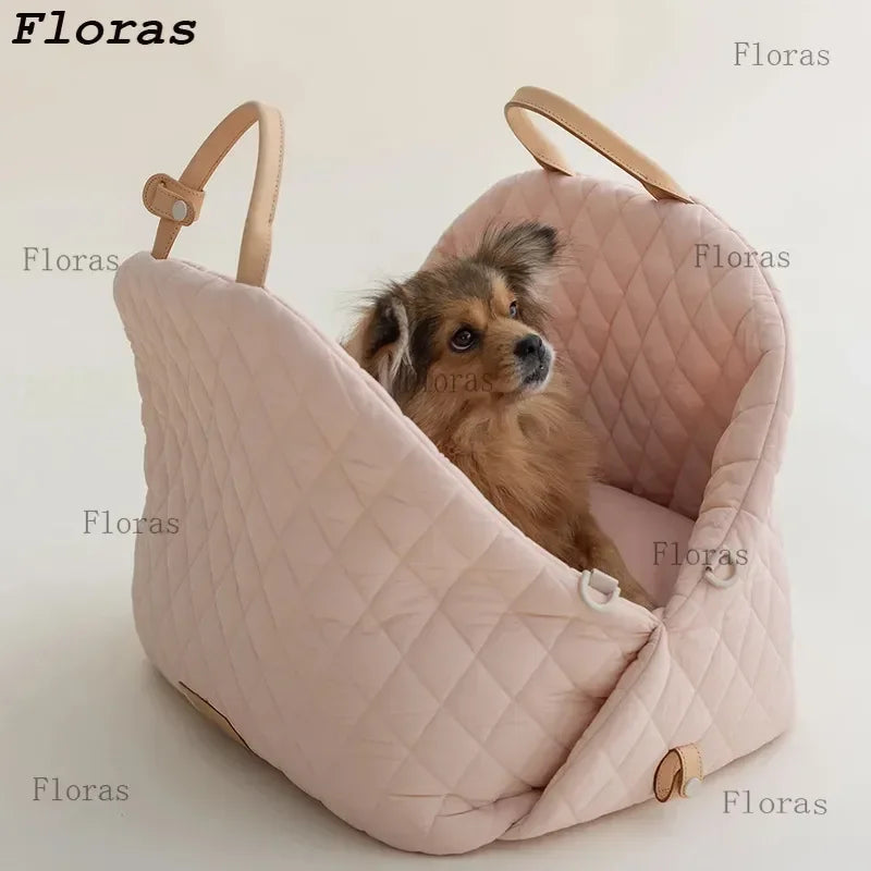 Dog Carrier Handbag Luxury Car Seat Pet Travel Bed for Small Dogs Cat Portable Washable Puppy Carrier Tote Safety Pet Booster