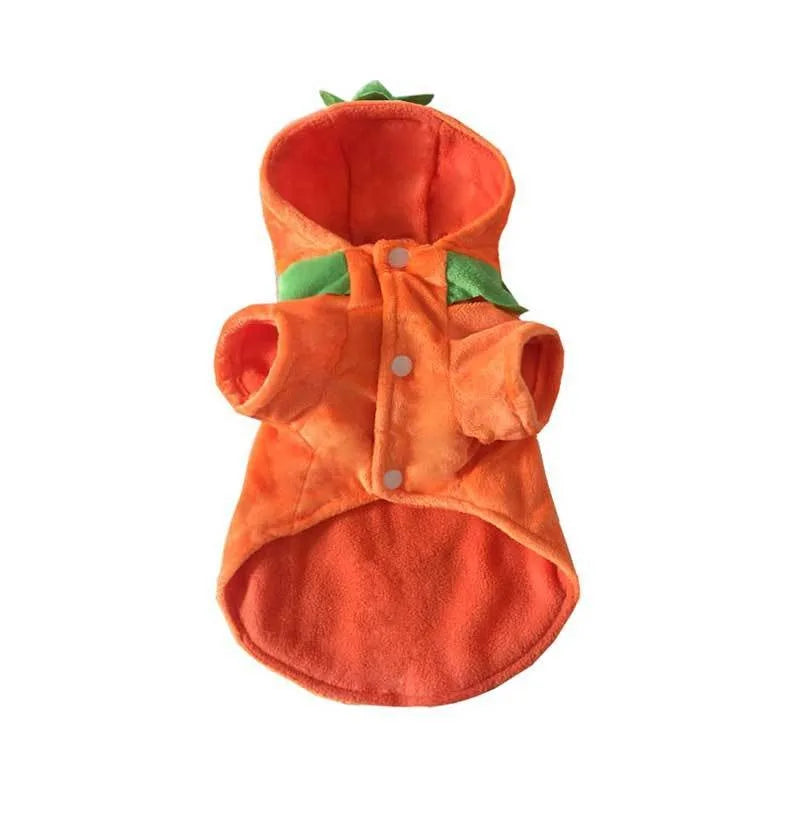 New Pet Halloween Pumpkin Clothes High Quality Easy To Wear Cute Dress Up Small Dog Party Cosplay Hooded Sweatshirt Pet Supplies
