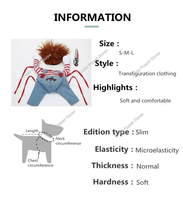 1PCS Christmas pet clothes Festival Funny Santa Claus Knife Holding Dog Clothes Cat Standing Dress Pet Dress Up