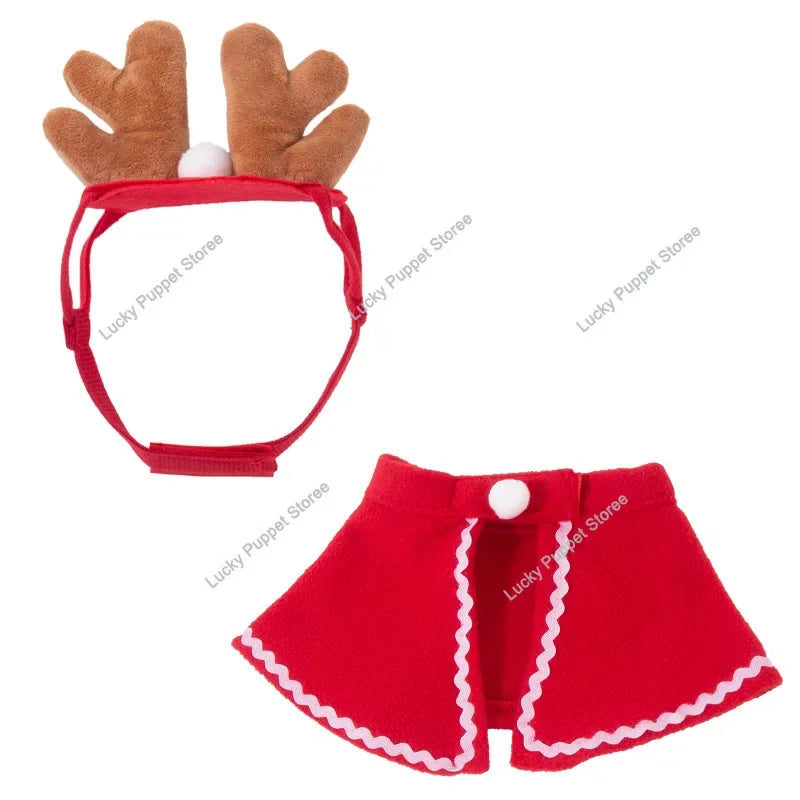 Christmas Hat  Pet Costume For Cat Dog Puppy Costumes Scarf Gift New Year Santa Winter Cosplay Halloween Dog Cat Supply