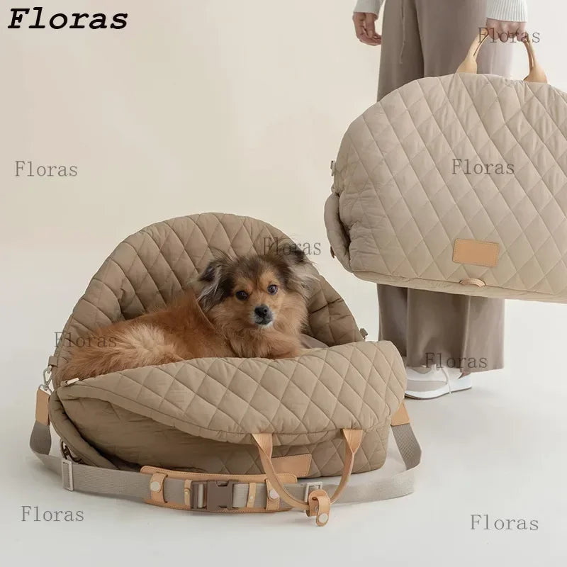Dog Carrier Handbag Luxury Car Seat Pet Travel Bed for Small Dogs Cat Portable Washable Puppy Carrier Tote Safety Pet Booster
