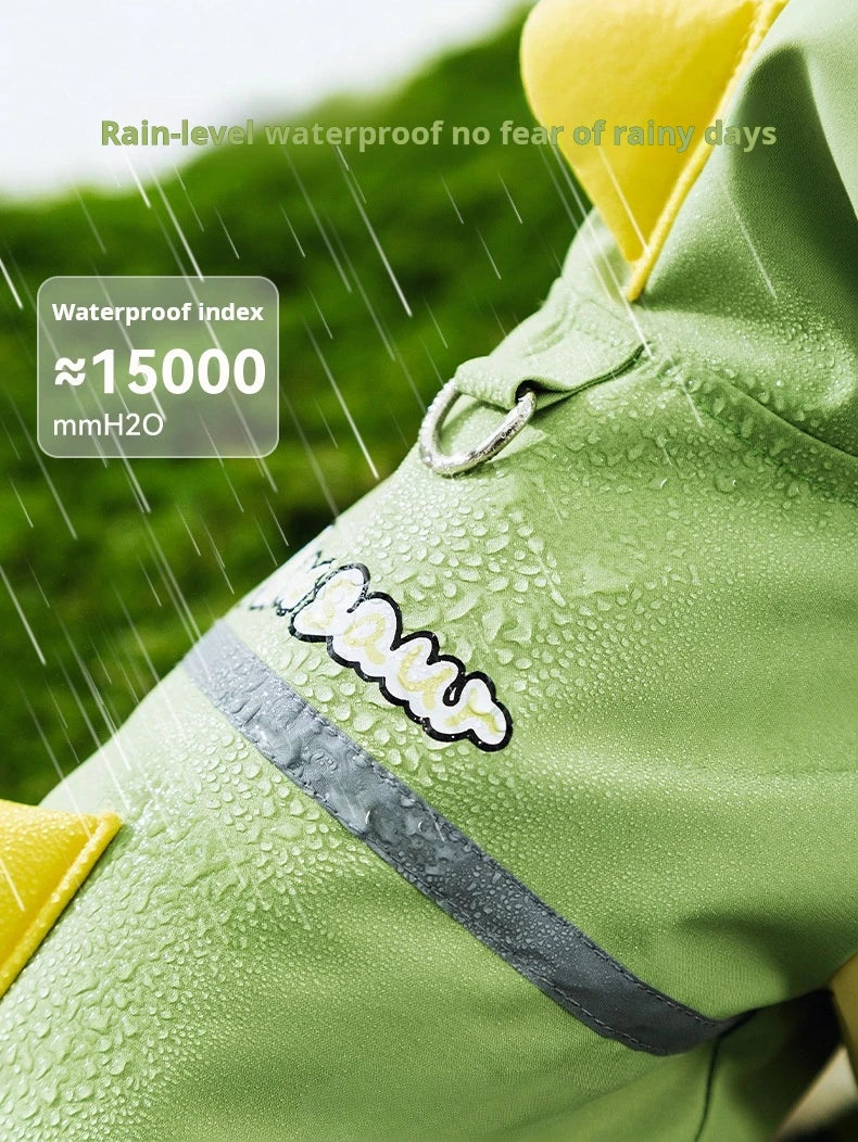 Summer Outdoor Dog Pet Raincoat Four Leg Full Pack Dinosaur Style Package Tail Hoodie Waterproof Jacket Raincoat Dog Cat Clothin