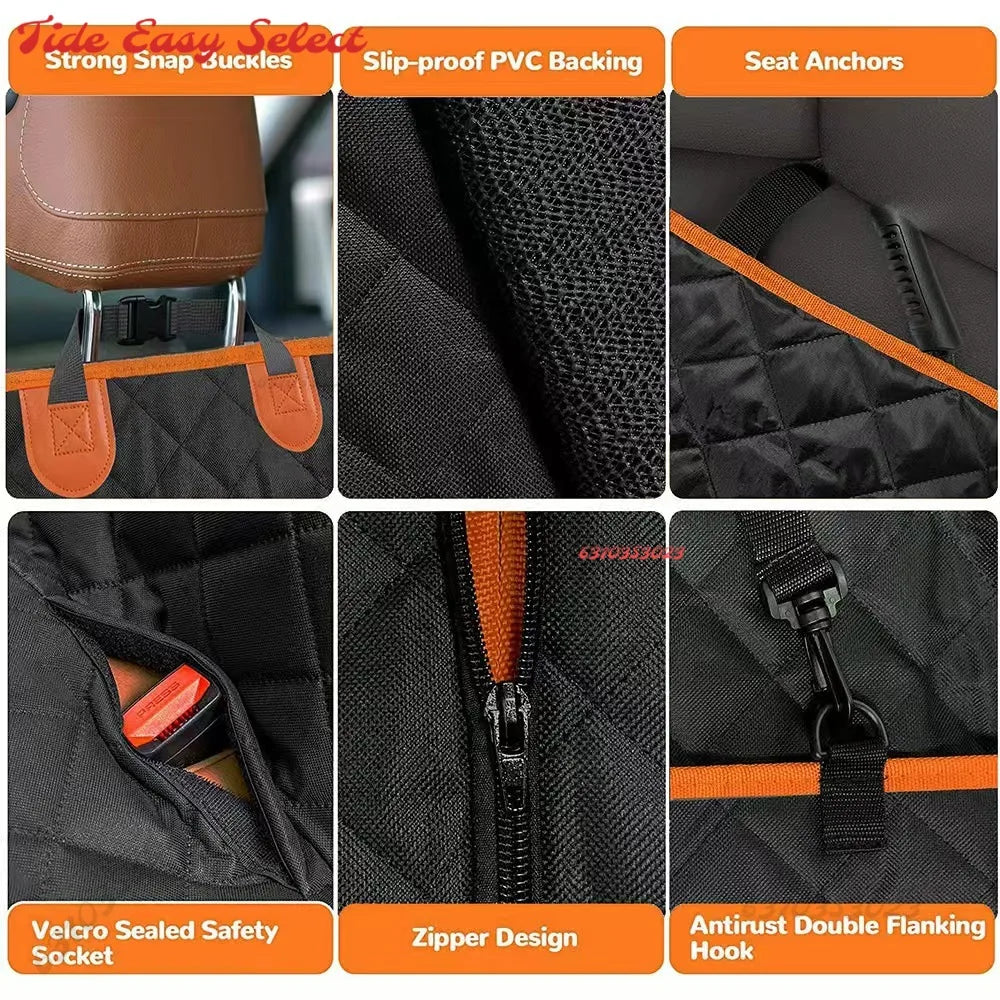 Dog Car Seat Cover Waterproof Pet Dog Carriers Travel Mat Hammock For Small Medium Large Dogs Car Rear Back Seat Safety Pad