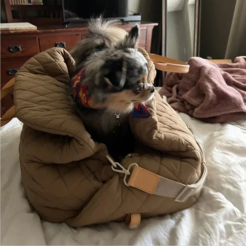 Dog Carrier Handbag Luxury Car Seat Pet Travel Bed for Small Dogs Cat Portable Washable Puppy Carrier Tote Safety Pet Booster