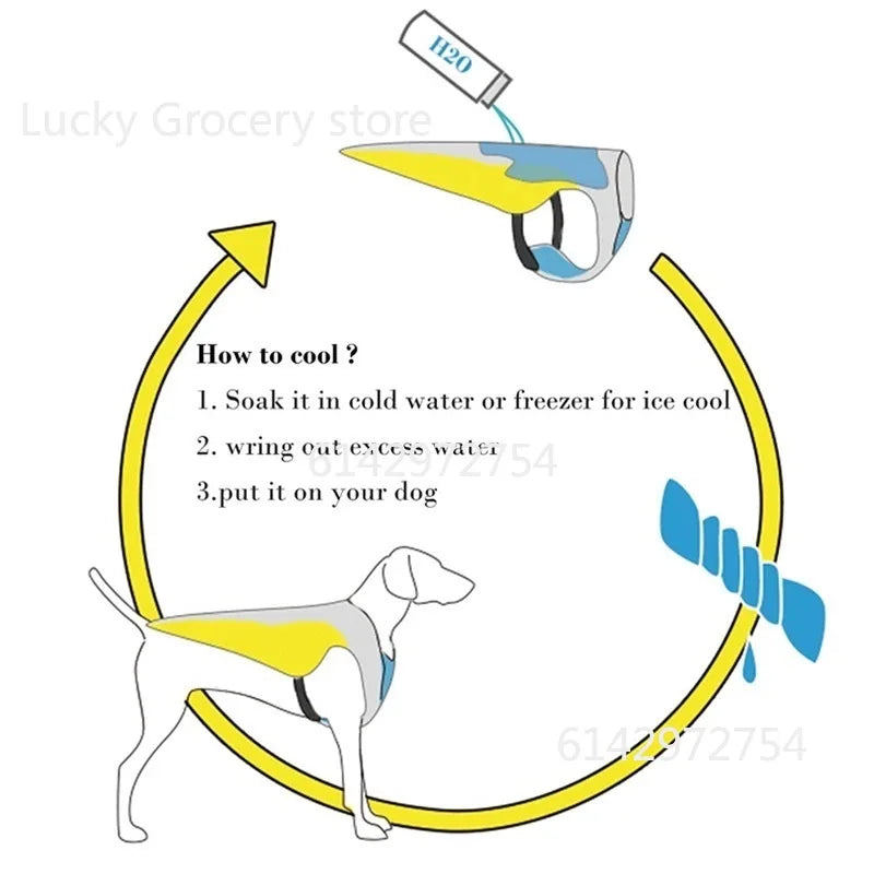 Summer Pet Dog Cooling Vest Harness Quick-Dry Pet Clothes Reflective Coat Cool Jacket For Small Medium Large Dog Cats Clothing