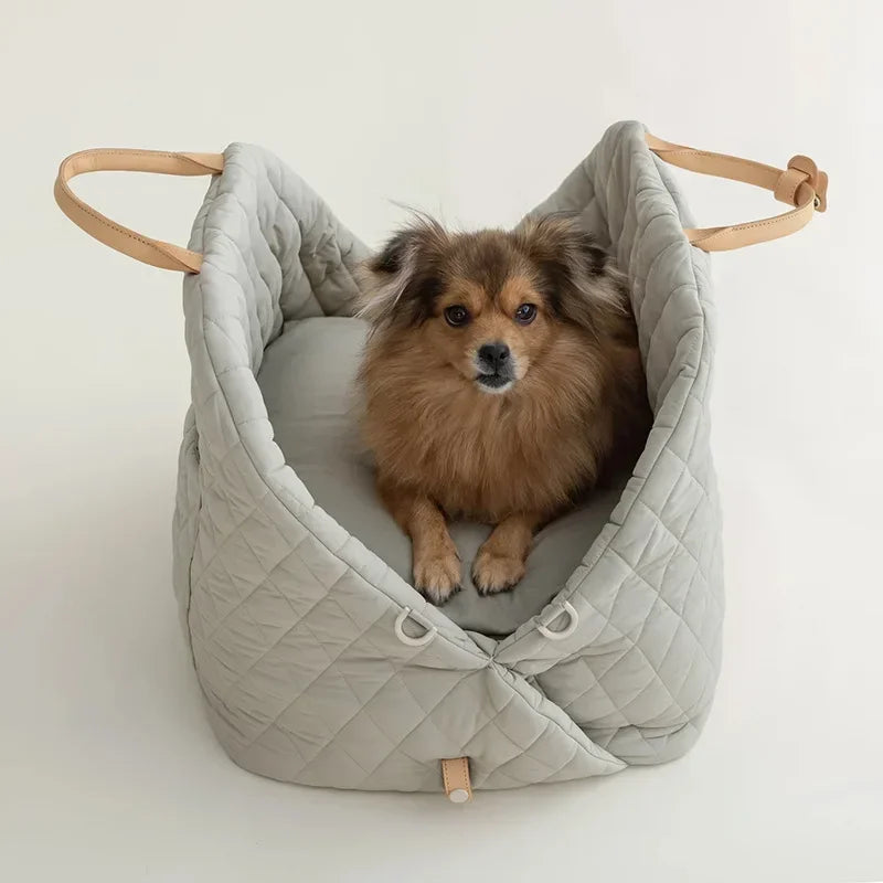 Dog Carrier Handbag Luxury Car Seat Pet Travel Bed for Small Dogs Cat Portable Washable Puppy Carrier Tote Safety Pet Booster