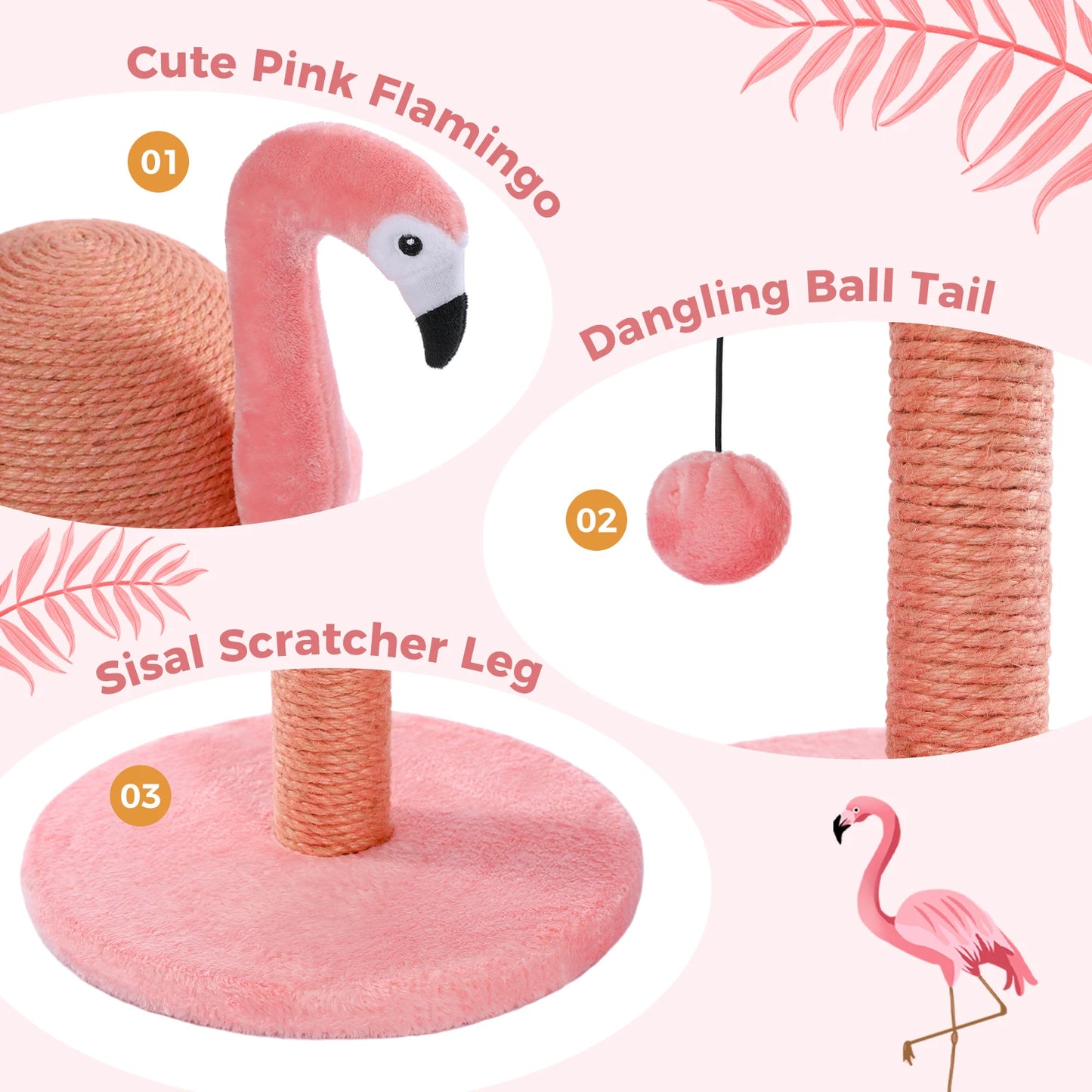 Cat Scratching Post with Spring Ball, Tall Cat Scratcher for Indoor Cats, Sisal Cat Scratch Post with Hanging Ball, Kitten Toys