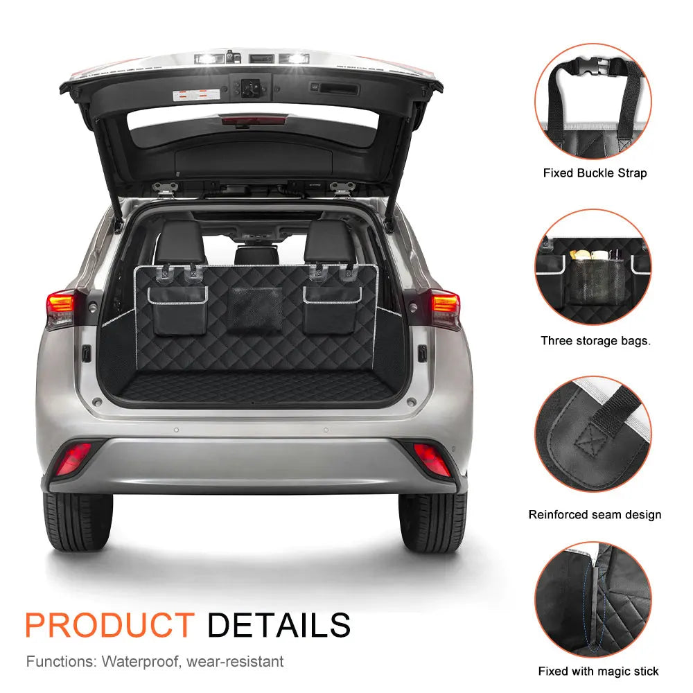 Podofo Waterproof Car Seat Cover Trunk Case Dog Car Transporter Travel Mat Pad Dog Carrier Hammock For Minivan Compact Crossover