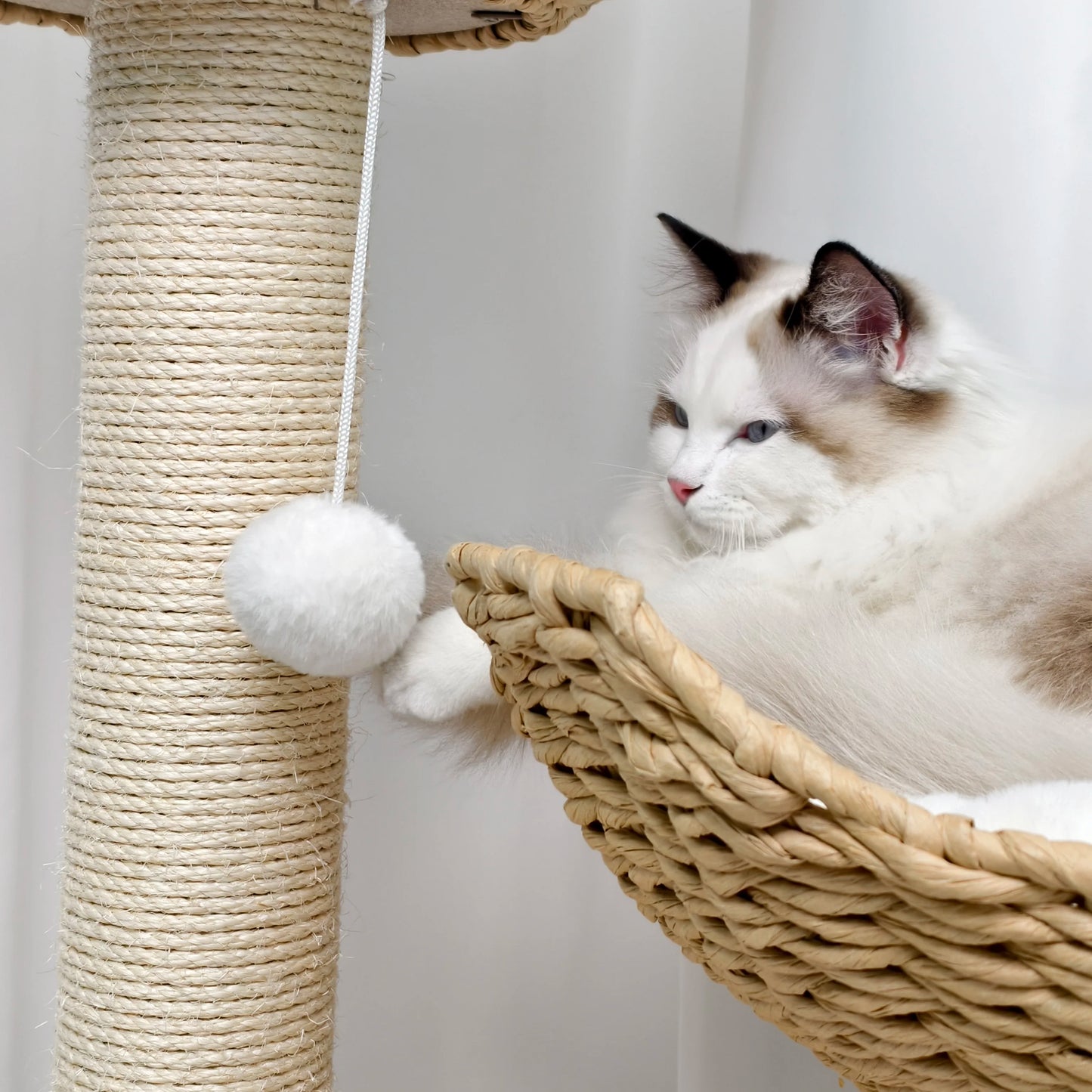 3-Tier Cat Tree Padded Plush Napping Perches Kitten Condo Sisal Rope Scratching Posts and Hanging Toy Tower for Indoor Kitties