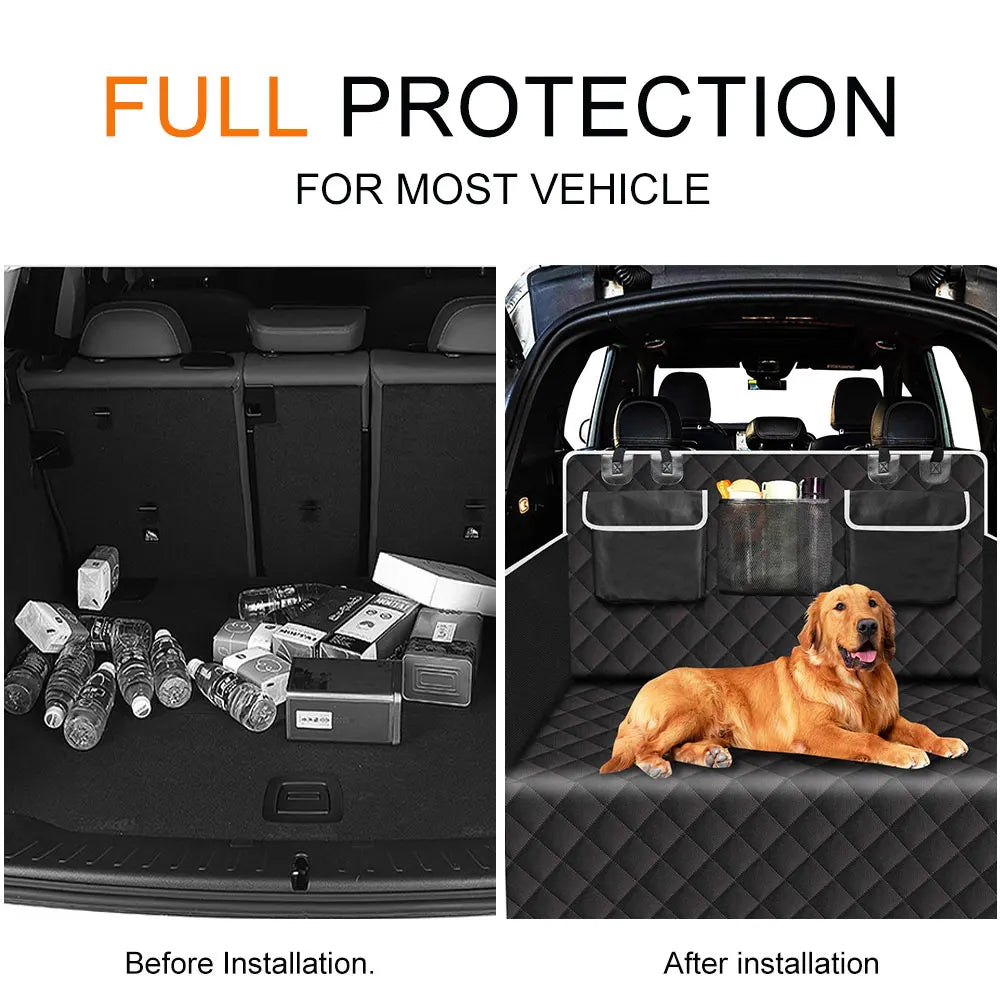 Podofo Waterproof Car Seat Cover Trunk Case Dog Car Transporter Travel Mat Pad Dog Carrier Hammock For Minivan Compact Crossover