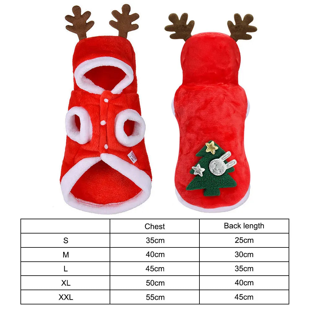 Dog Christmas Costumes Winter Warm Pet Dog Cold Weather Coats Christmas Dog Clothes for Small Dogs Puppy